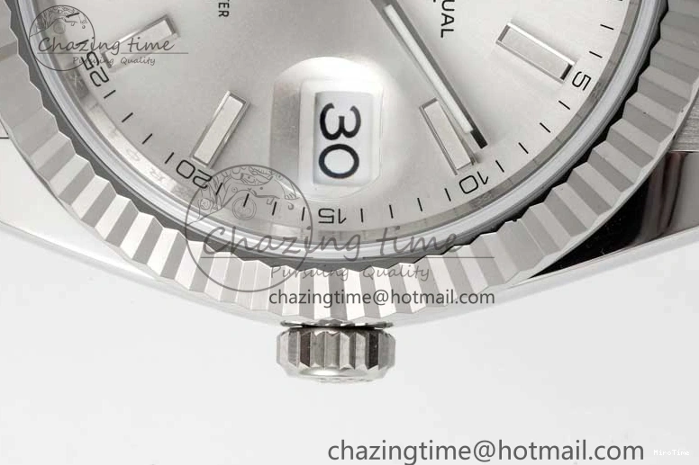 MiroTime 0114 DateJust 41 126334 Clean 1:1 Best Edition 904L Steel Silver Stick Dial on Oyster Bracelet VR Modern 2434